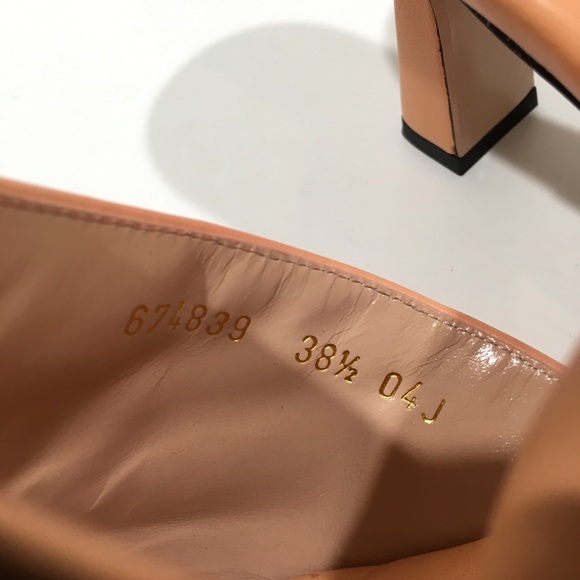 GUCCI GG MARMONT QUILTED LEATHER MULE SANDAL -PEACH -US 8.5 -NEW - Picture 12 of 12